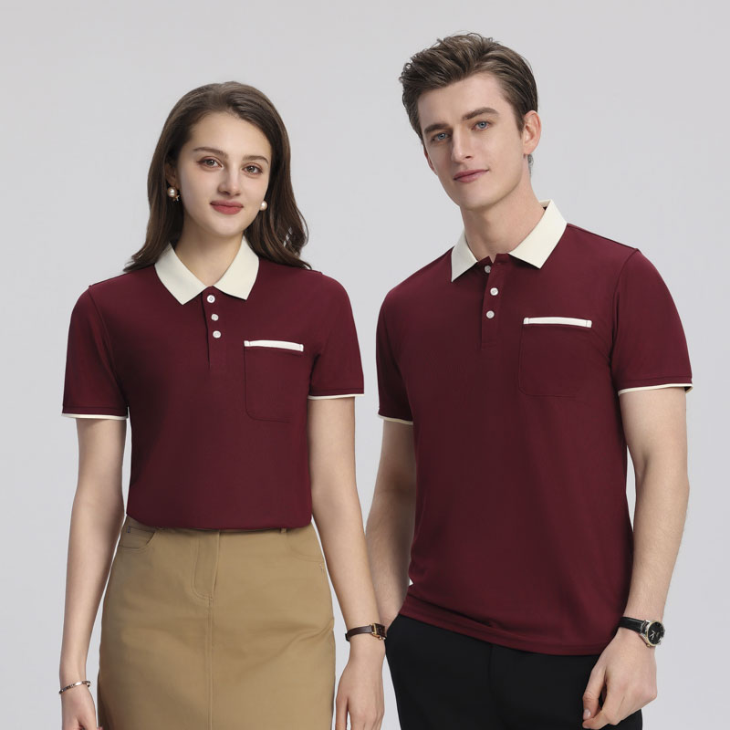 Lapel color pocket POLO shirt, T-shirt custom lapel polo shirt, short-sleeved lapel POLO shirt, work uniform custom T-shirt, cultural advertising shirt, printed enterprise work uniform, embroidered logo Application Scenario