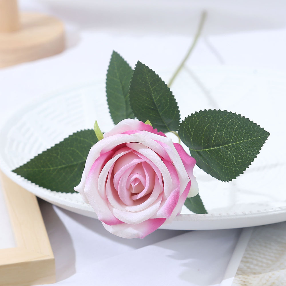 仿真玫瑰花单支绒布玫瑰瀑布仿真花婚礼家居装饰布置假花批发花墙插花装饰详情图11