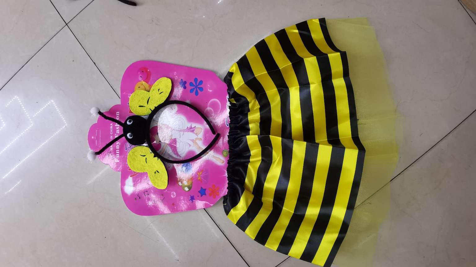 蜜蜂发箍套装，动物套装，节日套装，小女孩蜜蜂套装，可爱角色扮演女童连衣裙童裙公主裙