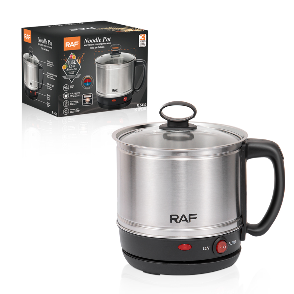 RAF European standard stainless steel portable kettle single electric cooking cup integrated instant noodle pot household electric cooking pot details Picture