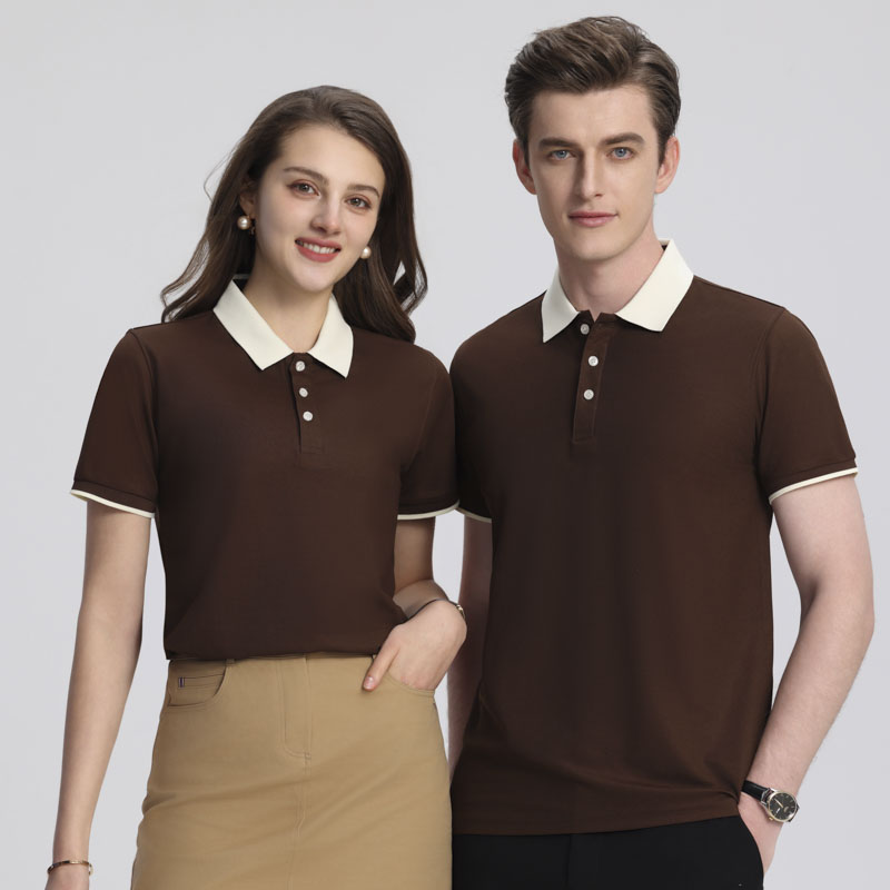 Lapel color pocket POLO shirt, T-shirt custom lapel polo shirt, short-sleeved lapel POLO shirt, work uniform custom T-shirt, cultural advertising shirt, printed enterprise work uniform, embroidered logo Specification image