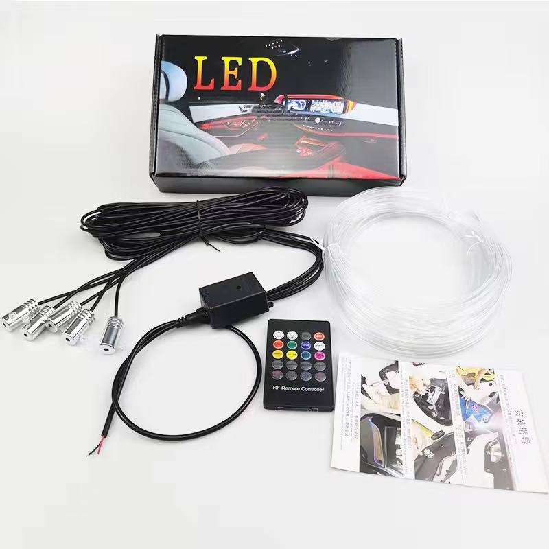 The car led ambient light, cold light, seven-color mobile APP control, ambient light, music, sound control, light guiding and contour control Application Scenario
