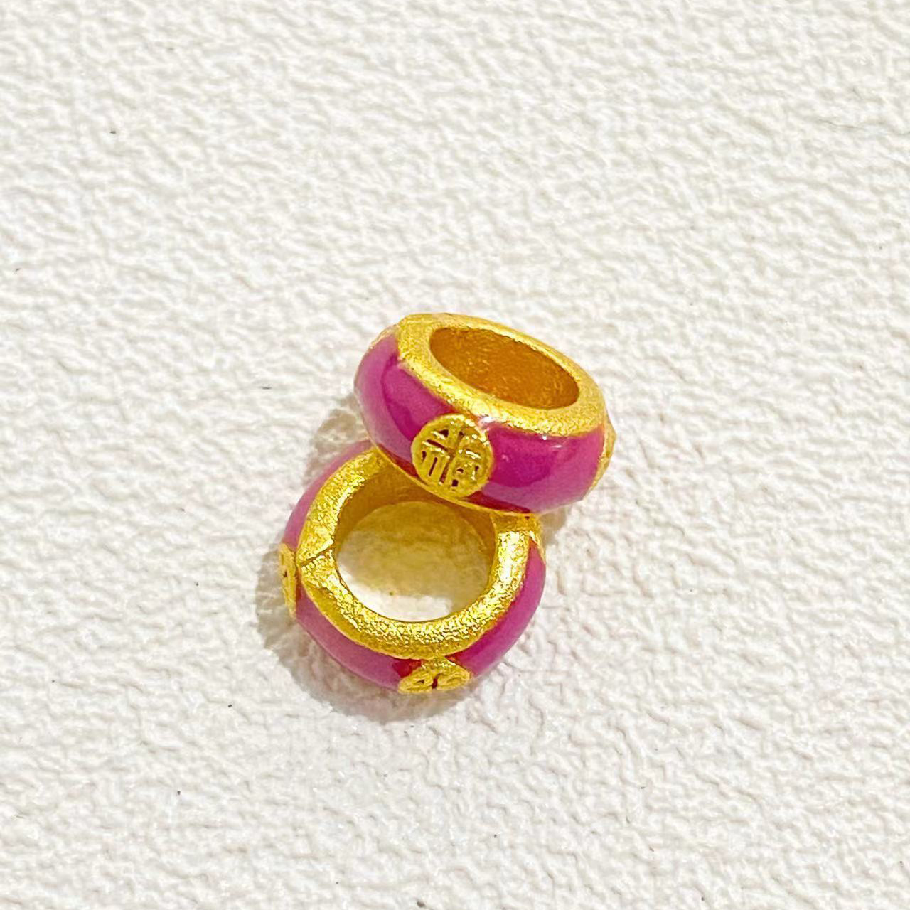 DIY饰品配件高保色铜镀沙金隔珠滴油串珠手工串珠材料包 手工编织手绳项链手机挂绳手搓棉手绳配饰镂空跑环手机挂绳穿孔散珠