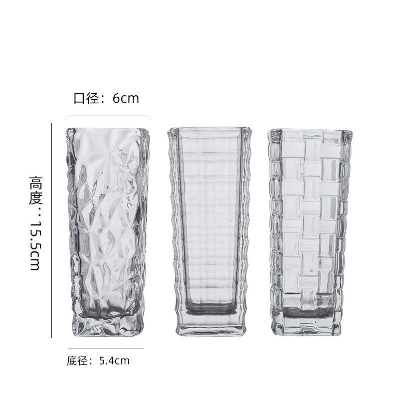 ins retro-style vase ornaments, living room flower arrangements, Nordic creative crystal transparent glass bottles, hydroponic decorations pic 2