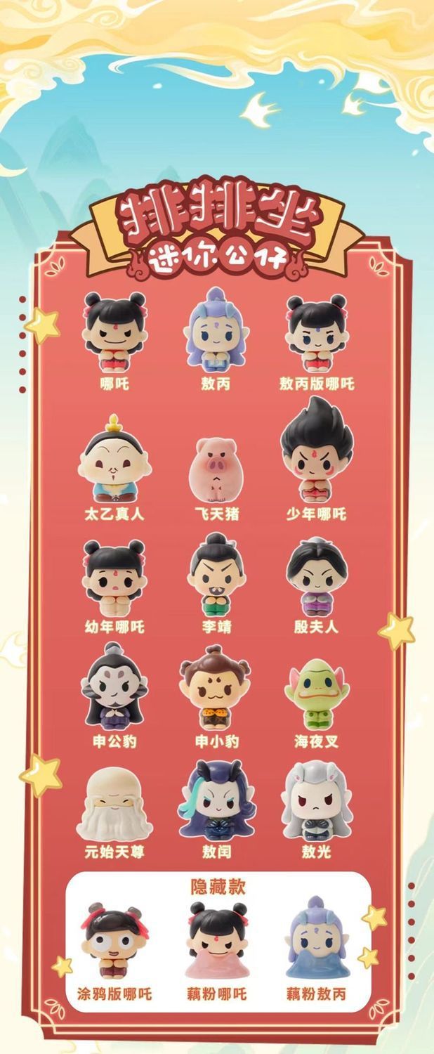 正版授权哪/吒《哪/吒之魔童闹海》排排坐系列迷你公仔萌粒潮玩摆件详情5