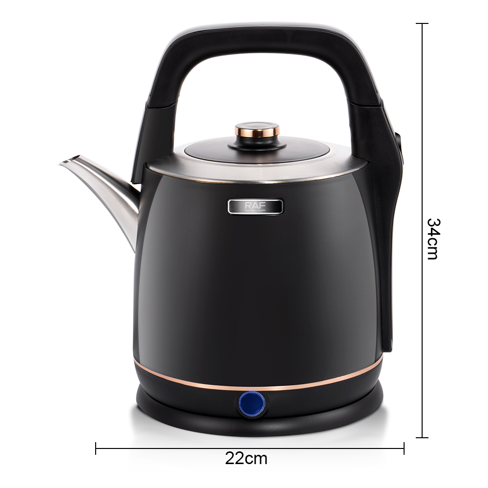 RAF cross-border large capacity stainless steel 5L electric kettle Large capacity multi-function kettle overheating protection Specification drawing