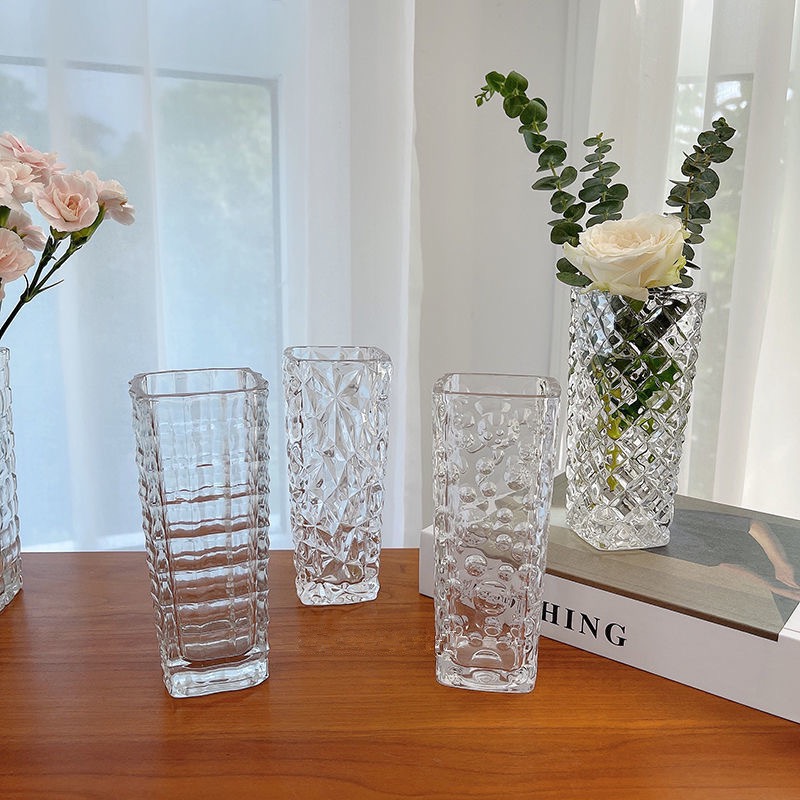 ins retro-style vase ornaments, living room flower arrangements, Nordic creative crystal transparent glass bottles, hydroponic decorations pic 6