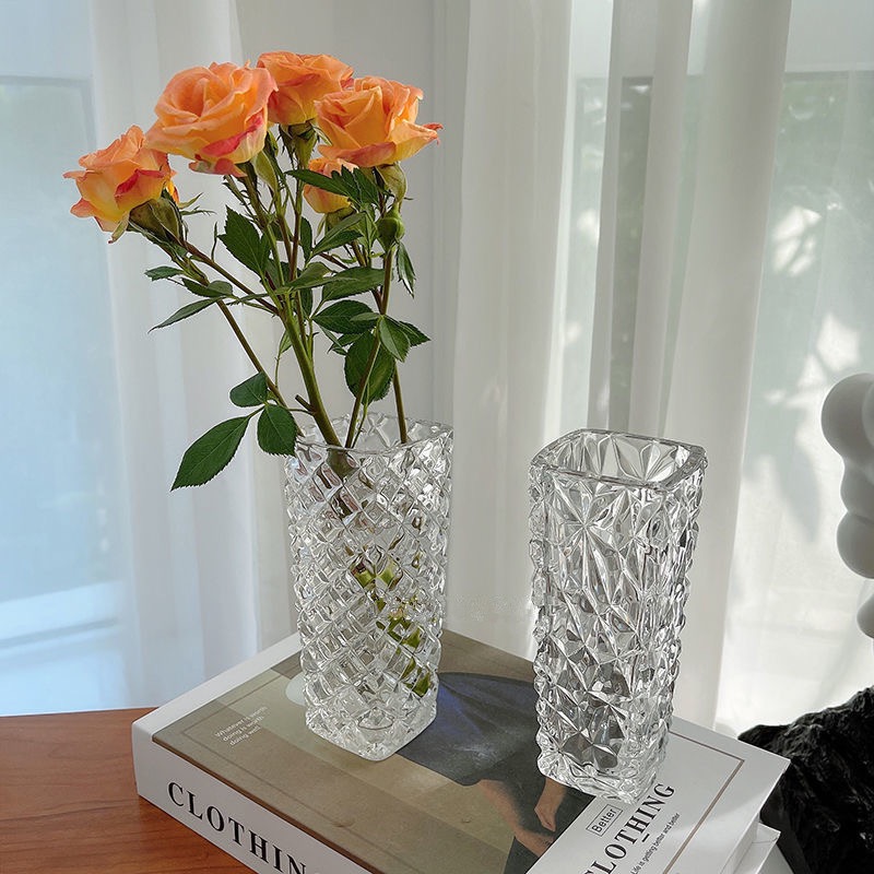 ins retro-style vase ornaments, living room flower arrangements, Nordic creative crystal transparent glass bottles, hydroponic decorations pic 5