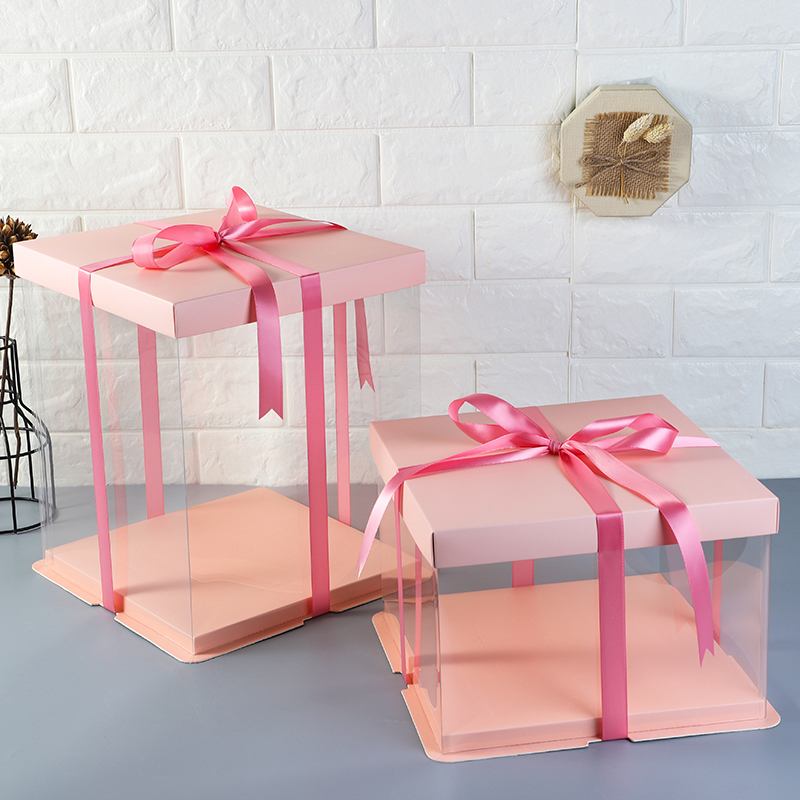 透明生日蛋糕盒子包装盒4四6六8八10+12寸单双层加高厚底网红简约详情2