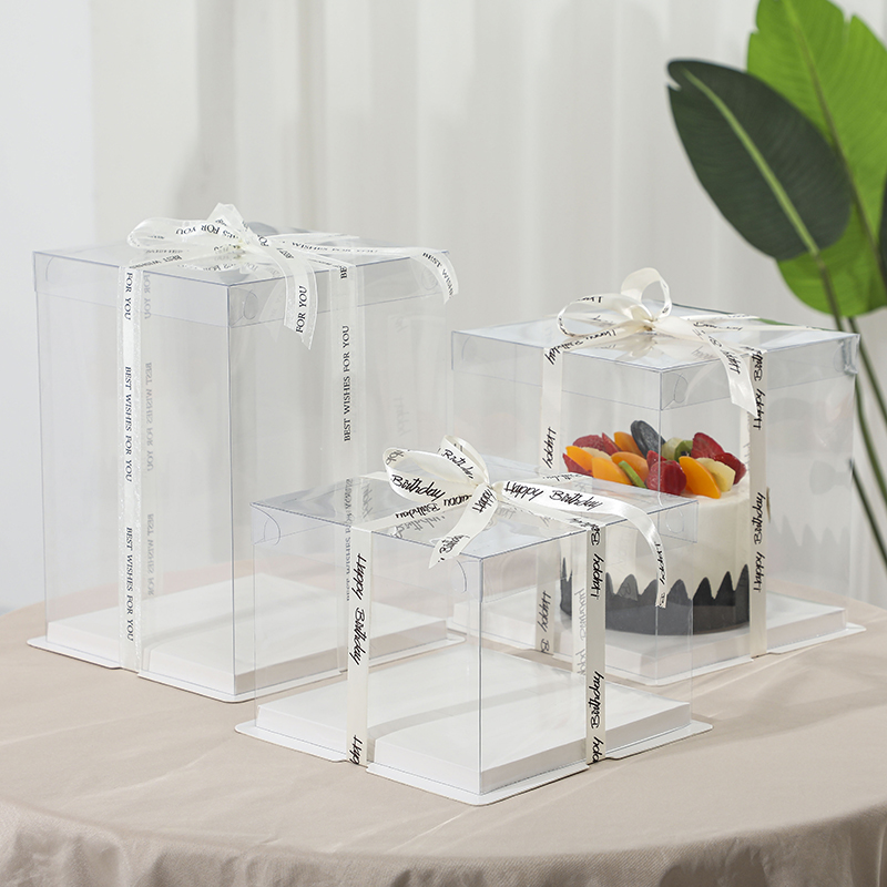 生日蛋糕盒子包装盒4四5六6八8十10/12寸单双层加高方形全透明盒详情4