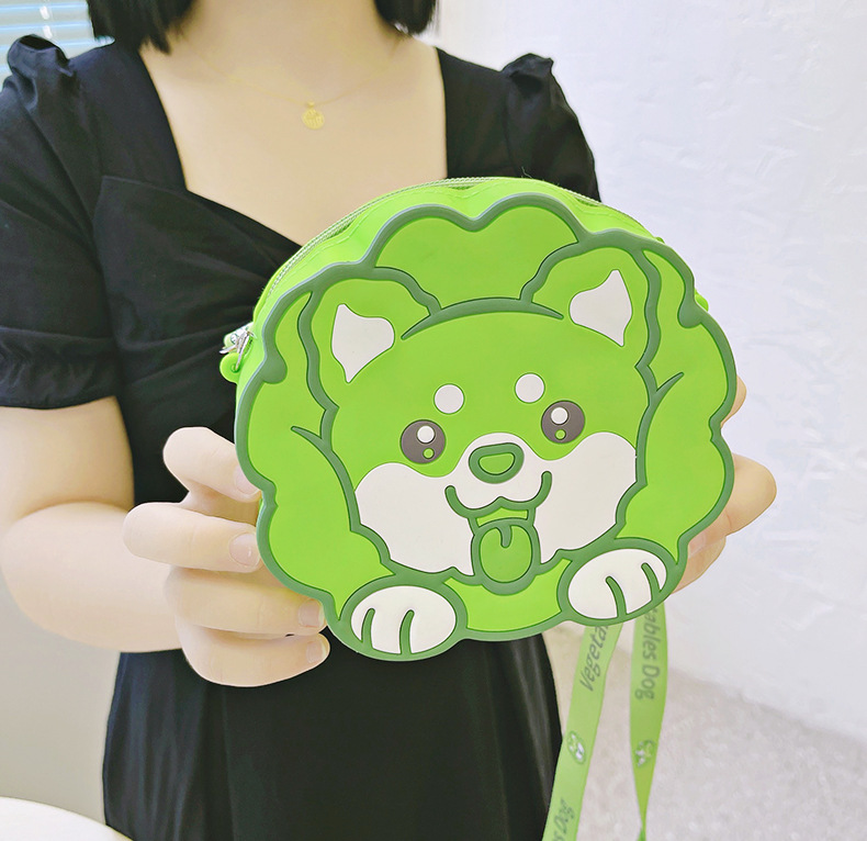 童智欣正版菜狗儿童斜挎包小女孩可爱卡通硅胶按压零钱包解压玩具详情13