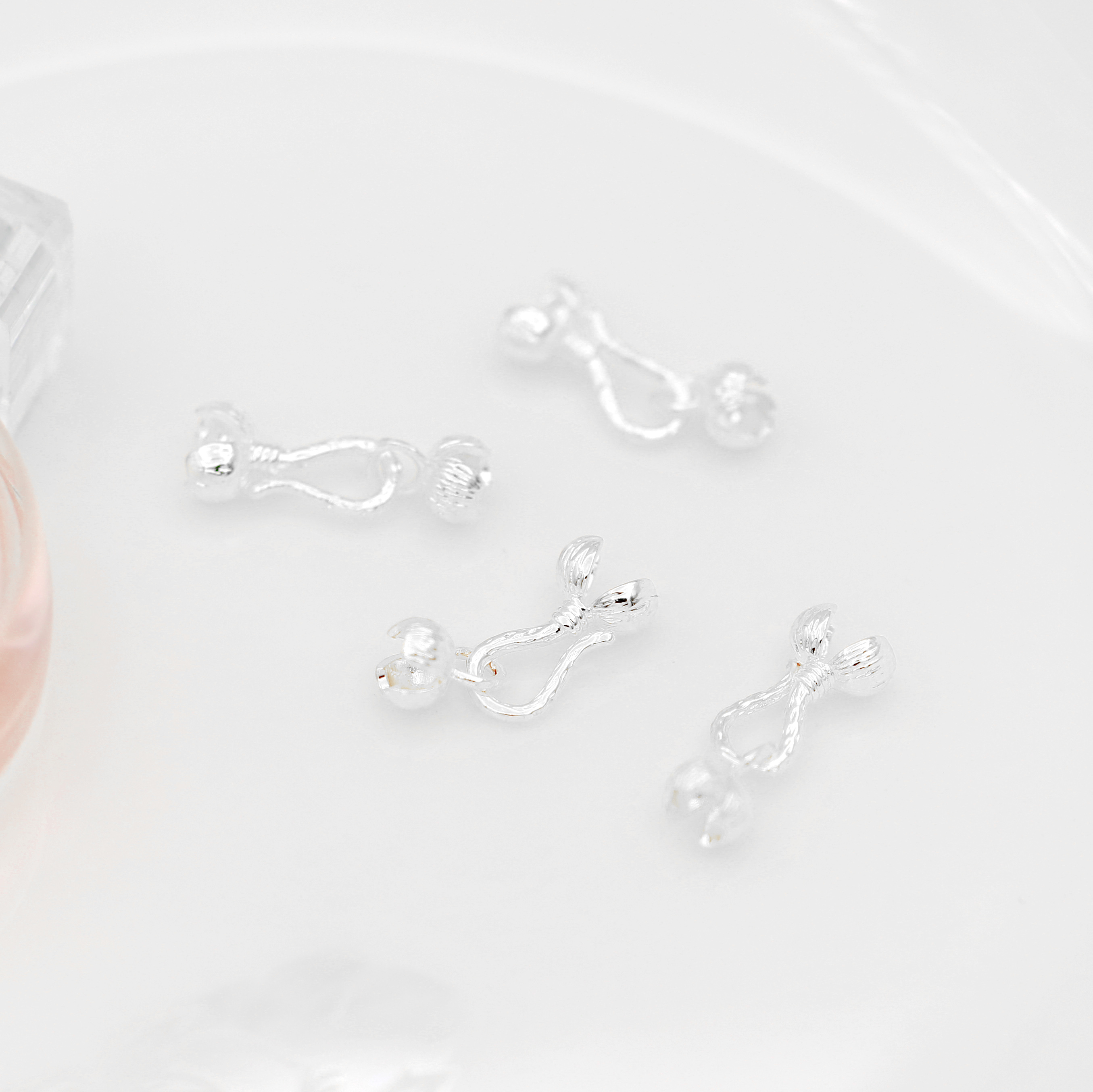 铜镀18K真金花椒收尾包珠扣14K金保色diy手链项链花苞连接夹扣详情3