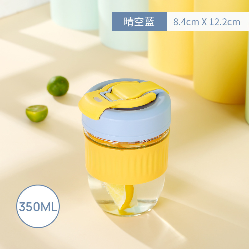 网红玻璃双饮杯批发新款玻璃水杯吸管杯卡通可爱双用吸管情侣水杯 玻璃杯详情图7