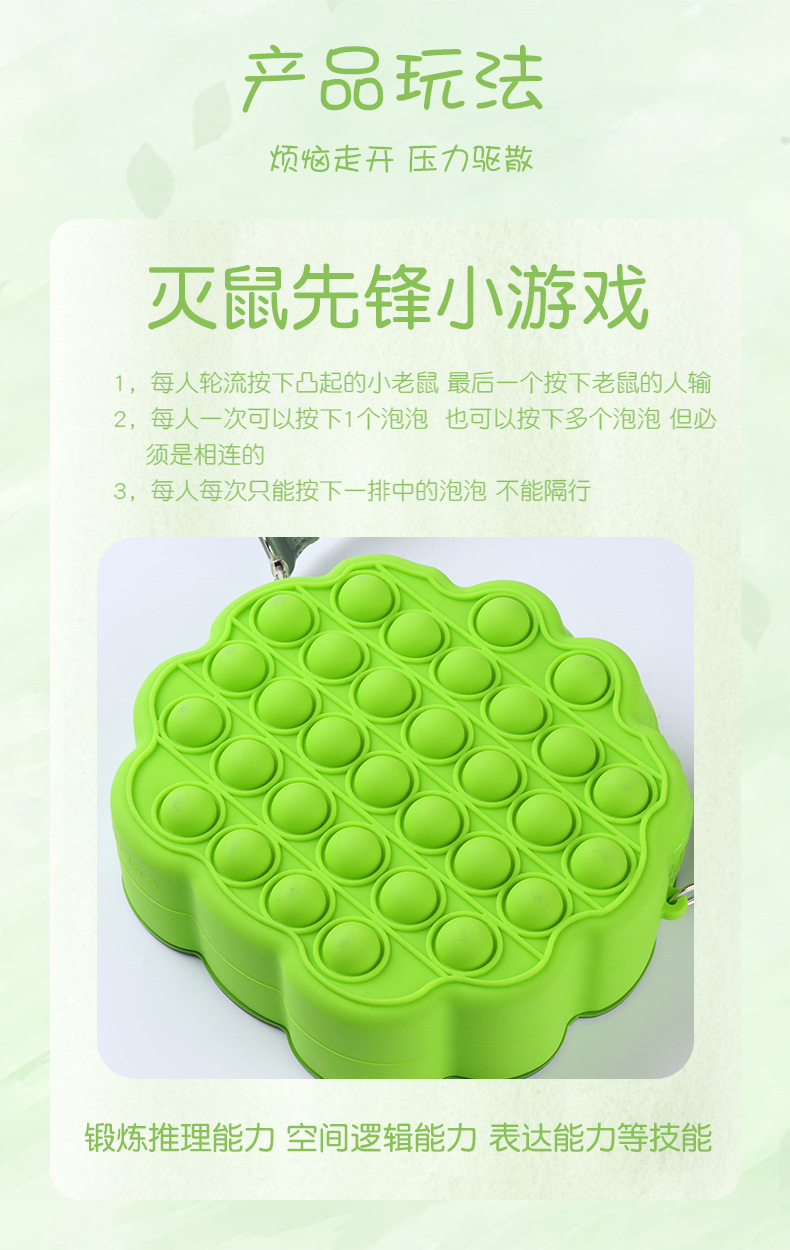 童智欣正版菜狗儿童斜挎包小女孩可爱卡通硅胶按压零钱包解压玩具详情4
