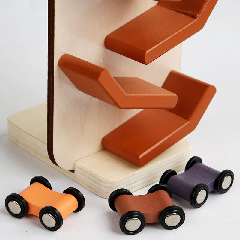 Export CE CPC Certificate for Children Solid wood early Education Wooden Slide Glide car Cartoon animal baby small car model toy Lion Penguin calf three optional animal slide cars Application Scenario