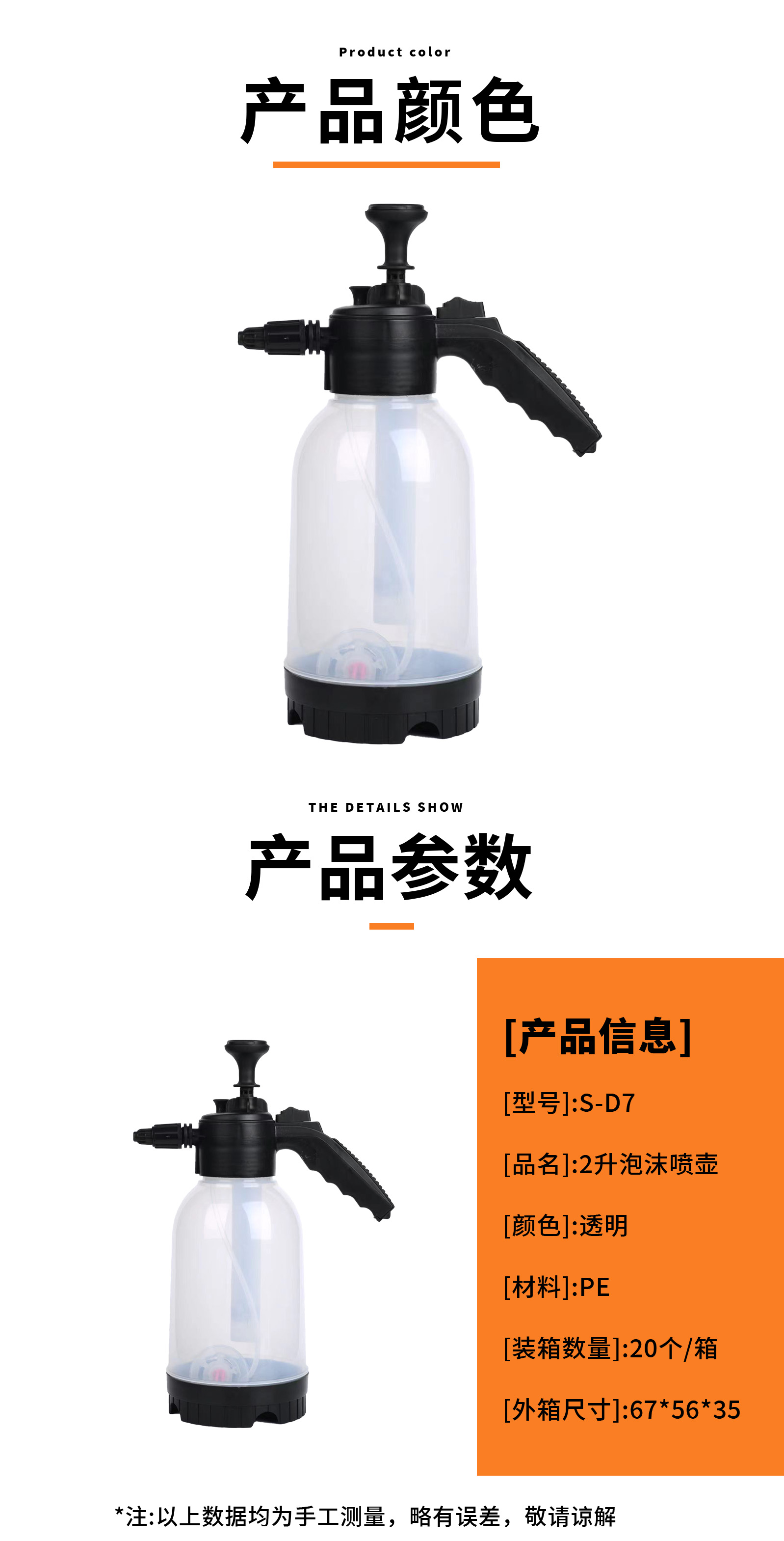 泡沫喷壶 PP材质 喷嘴耐用 防堵塞 高效清洁高压喷头详情3