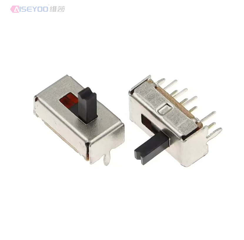 SS23D07VG4 toggle switch handle 4MM high, vertical 8-pin 3-position, 3-position 8P3T sliding switch, double-row direct insertion Item Picture