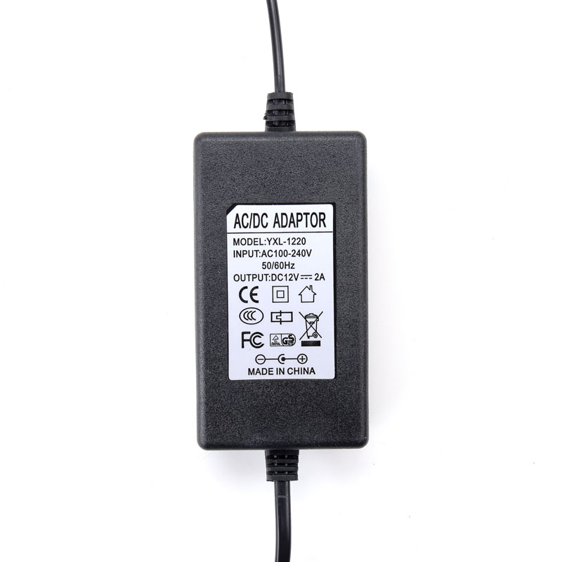 12V2A3A dual-wire power adapter for security monitoring live streaming supplementary lighting, nail art LED light strip power supply, full current 24W Specification image