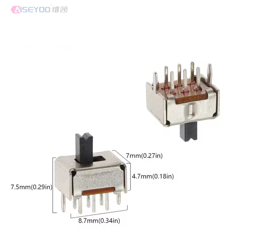Toggle switch SS-22D07 double-row 2-position 6-pin 2P2T sliding switch handle length 2/3/4/5/6/7/8mm Application Scenario