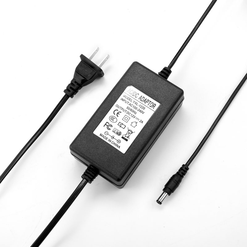 12V2A3A dual-wire power adapter for security monitoring live streaming supplementary lighting, nail art LED light strip power supply, full current 24W details Picture