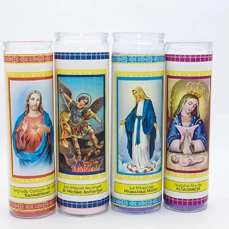 Aromatherapy candles, natural and non-toxic, church cups, funeral graves, memorial spirits, 7-day or 5-day prayer, religious candle display Item Picture