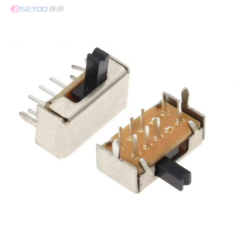 Sliding switch SK23D07VG2-8MM horizontal double-row eight-pin three-position 2P3T three-position sliding switch sliding switch small toy accessory connector Item Picture