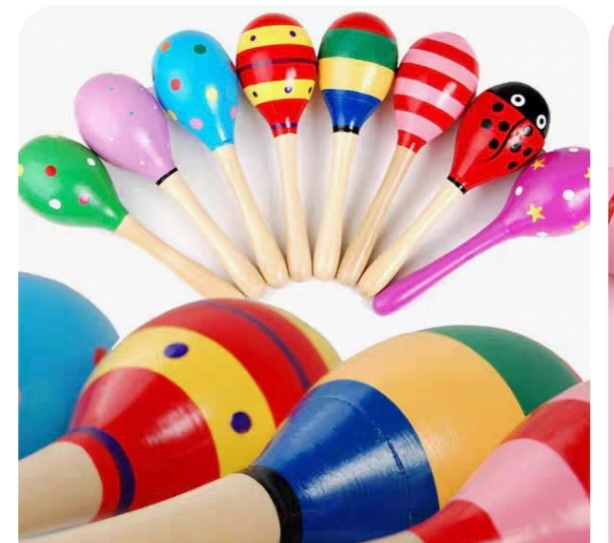 中号沙锤早教新婴幼儿宝宝抓握训练摇铃沙球木制沙蛋启蒙音乐详情图3