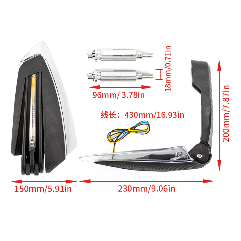 Motorcycle general accessories anti-fall windscreen hand guard with turn signal off-road vehicle LED with light hand guard details Picture