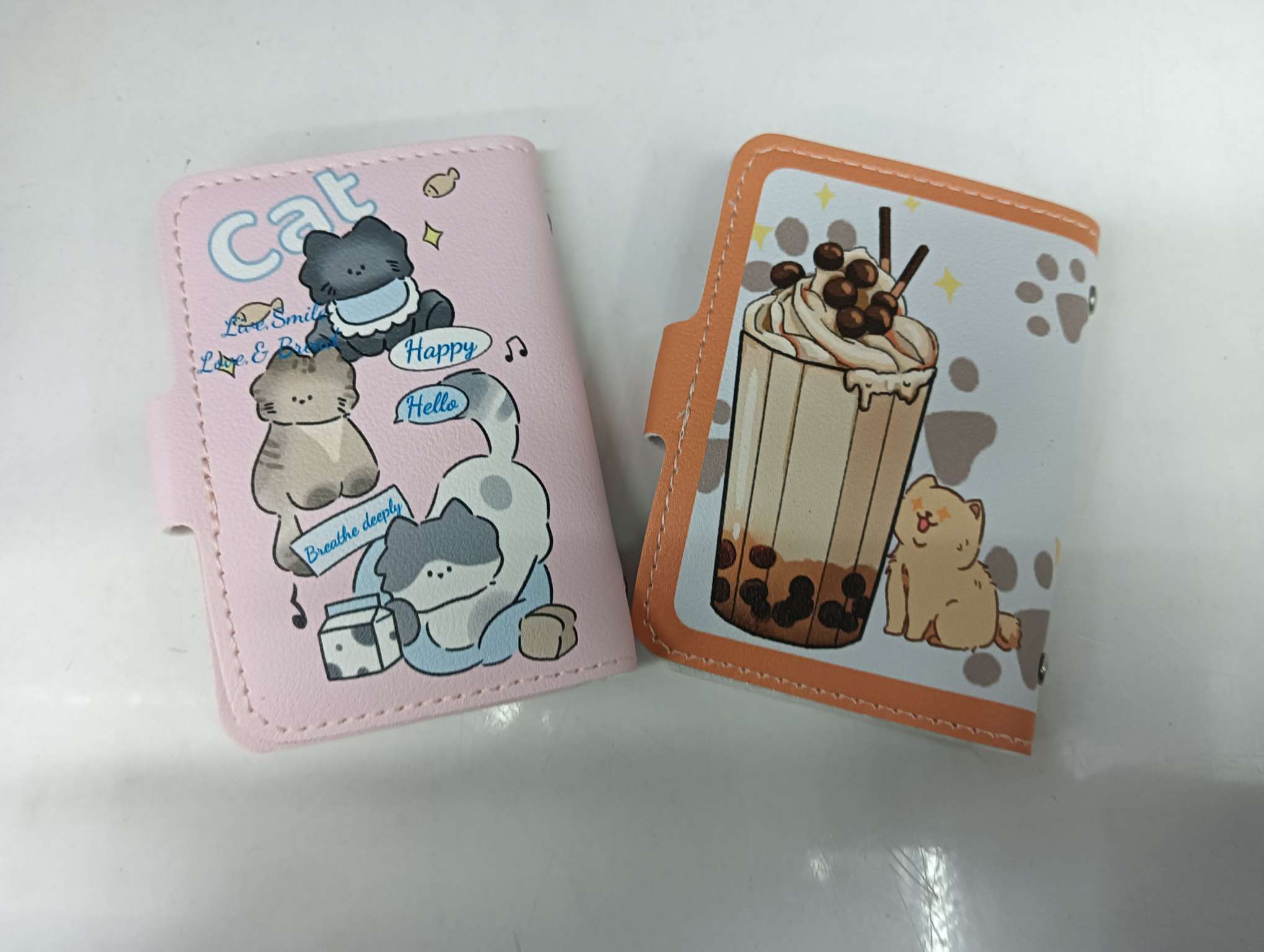 Cute school card case, student card bag leather goods, simple and fashionable card case, multi-functional portable card case details Picture