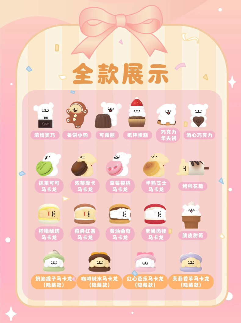 玩乐主义线条小狗周边甜品屋系列小狗头盲盒手办公仔盲袋生日礼物详情4