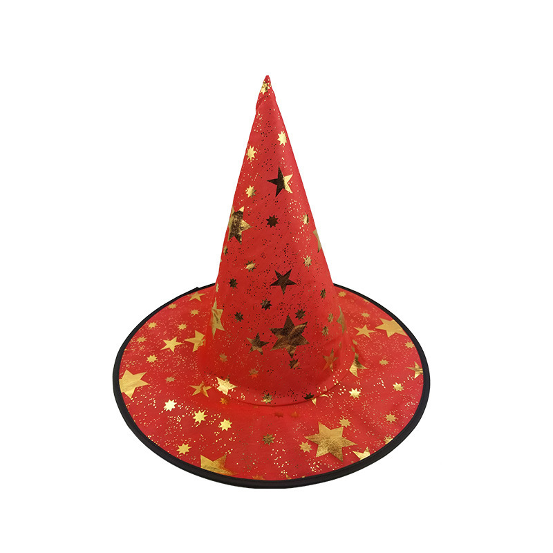 万圣节帽子儿童成人化妆舞会装扮魔法师帽烫金巫师帽五角详情图7