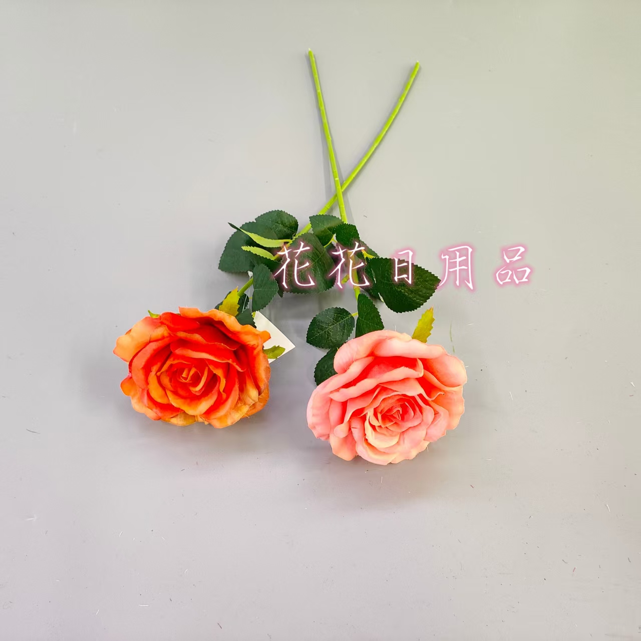 Artificial flower fake flower bonsai single Thai rose vase decoration pieces details Picture