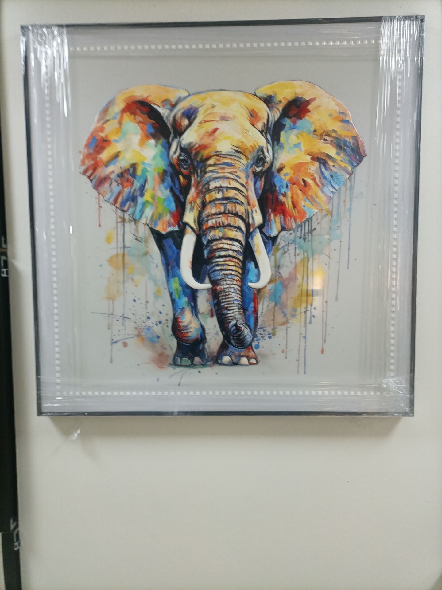 铝板釉面浮雕工艺材料好品质高做工精细七彩吉象如意图