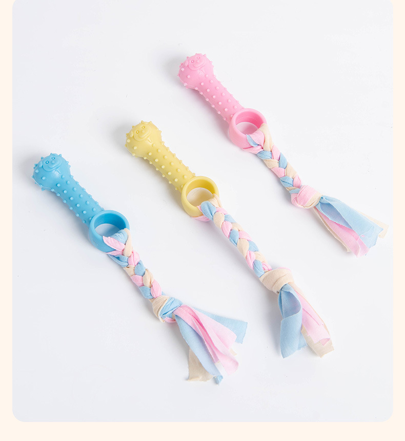 宠物用品玩具马卡龙TPR布条 五角星 三角布条布条玩具 宠物狗狗磨牙棒咬胶磨牙小型犬洁齿耐咬玩具批发细节图