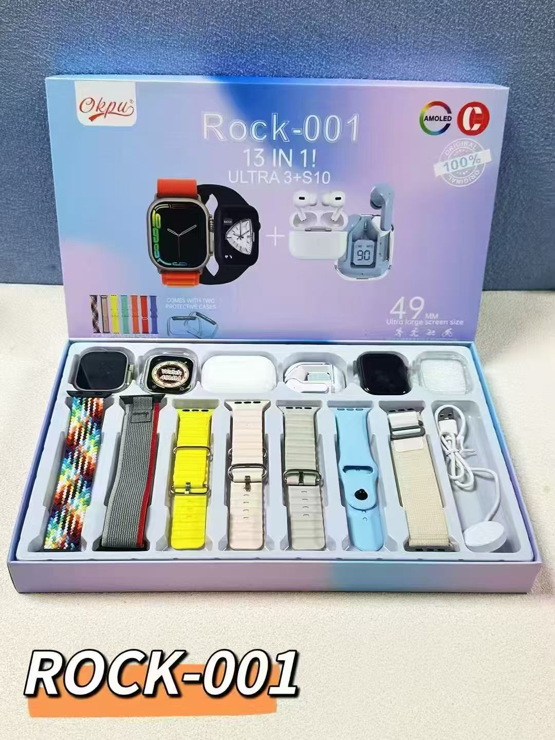 ساعة ذكية عبر الحدود R0C-001-004 ساعة 13IN1 ذات سدادات الأذن ذات الرأس المزدوج UTRA3 +S10