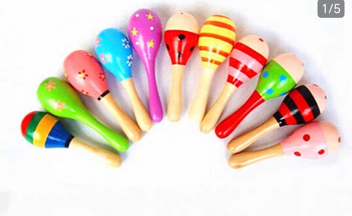 中号沙锤早教新婴幼儿宝宝抓握训练摇铃沙球木制沙蛋启蒙音乐详情图5