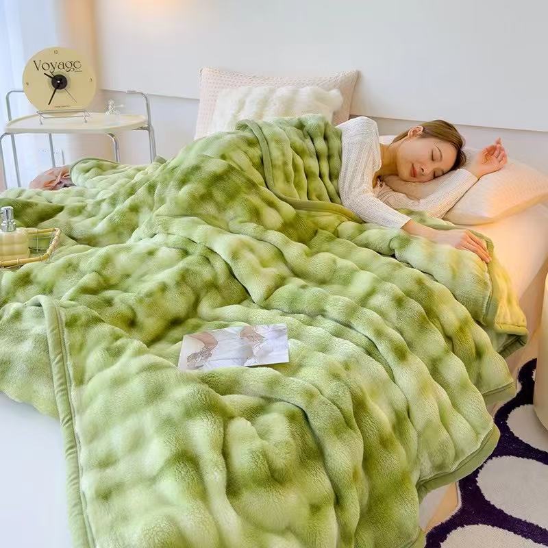 Junbao Printing and Dyeing bubble flannel blanket is exclusively available for cross-border foreign trade export in stock Item Picture