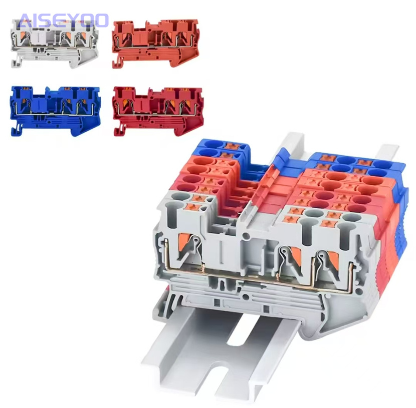 TPT2.5 spring terminal block with one input and two outputs, PT2.5-TWIN terminal block, purple copper part, cosmos quick insertion spring terminal block, tool-free terminal for distribution box
