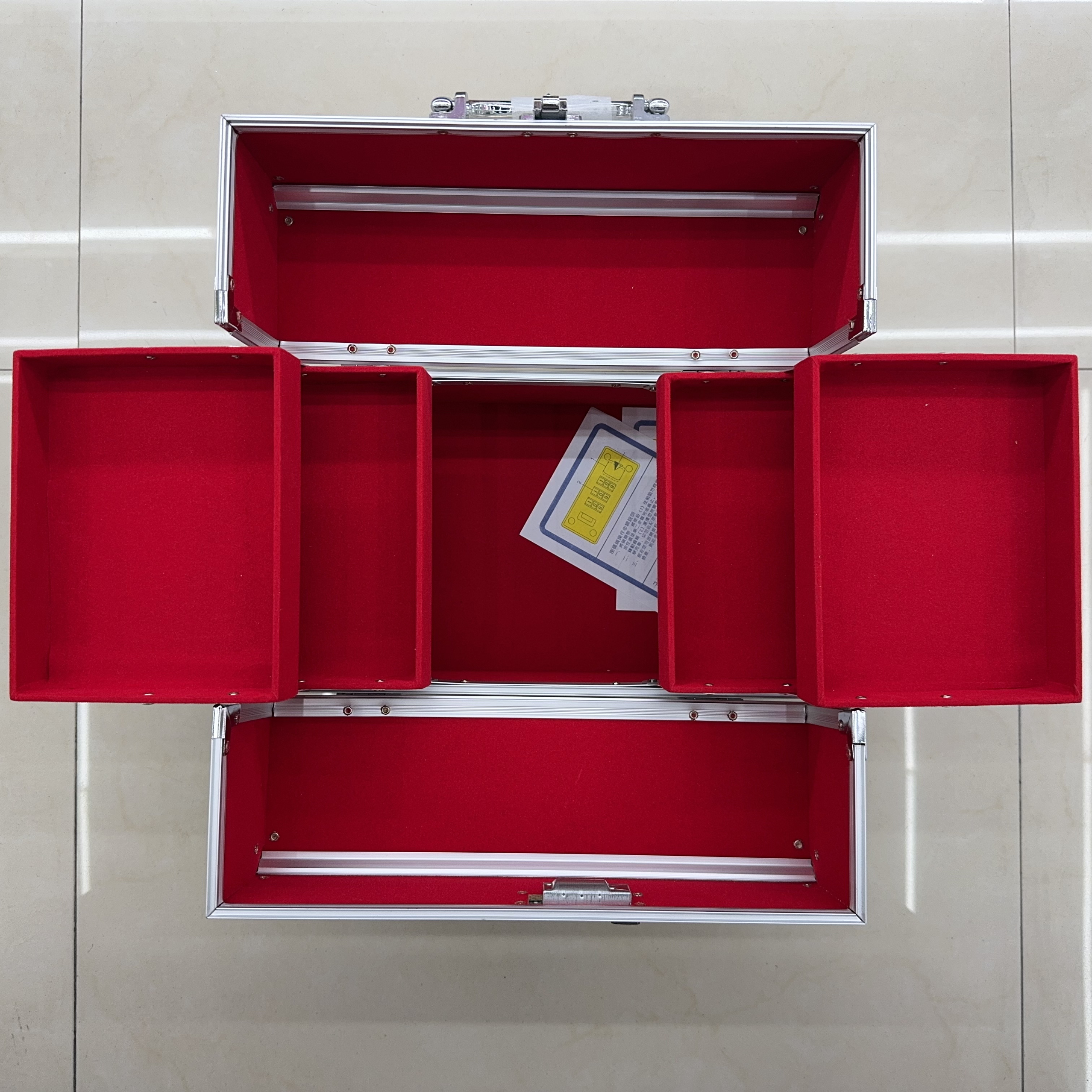 New portable double-opening multi-layer powder box, PU jewelry storage box and cosmetic case from Yiwu Item Picture