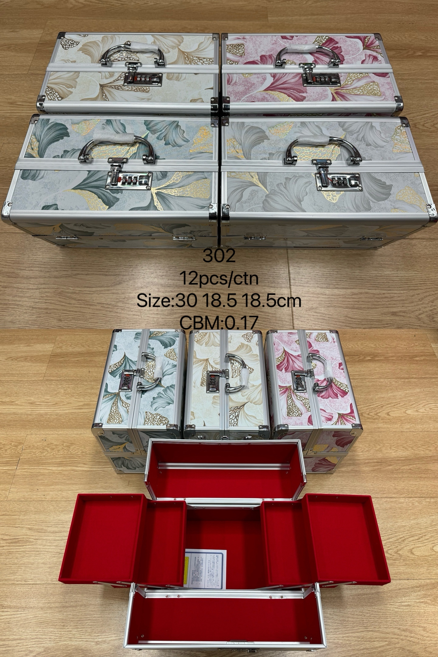 New portable double-opening multi-layer powder box, PU jewelry storage box and cosmetic case from Yiwu