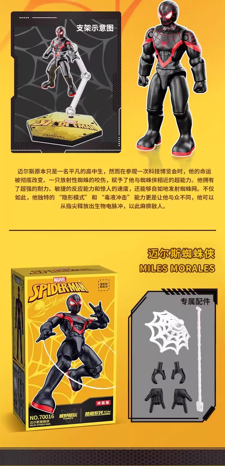 翔竣正版漫威系列侠蜘蛛侠毒液可动人仔常青系列盲盒手办玩具礼物详情6