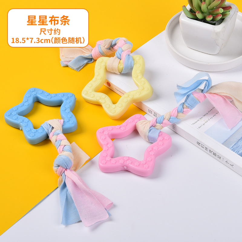 宠物用品玩具马卡龙TPR布条 五角星 三角布条布条玩具 宠物狗狗磨牙棒咬胶磨牙小型犬洁齿耐咬玩具批发详情图7