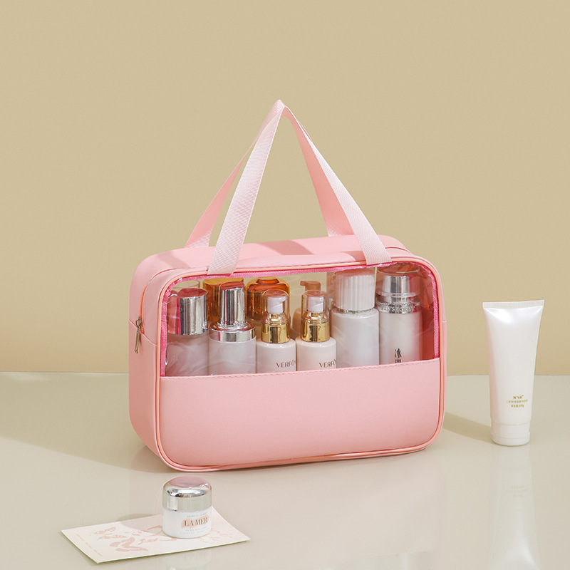 拼接加厚pvc透明大号化妆包便携旅行洗漱包多功能洗澡化妆品收纳袋
