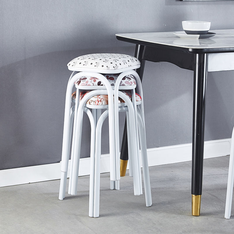 特价家用凳子椅子成人金属小圆凳时尚创意实木板凳加厚塑料餐桌凳详情2