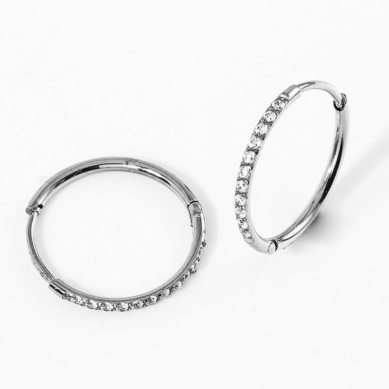 饰品/耳饰/钛钢耳钉/耳环/玫瑰金耳钉白底实物图