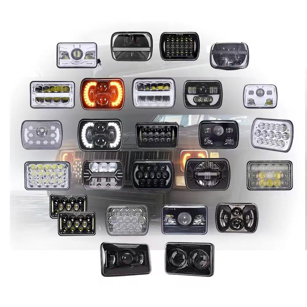 Yiwu LED headlights, off-road vehicle lens lights, 7-inch daytime running lights, round lights, and pickup truck lights are available in various styles Specification drawing