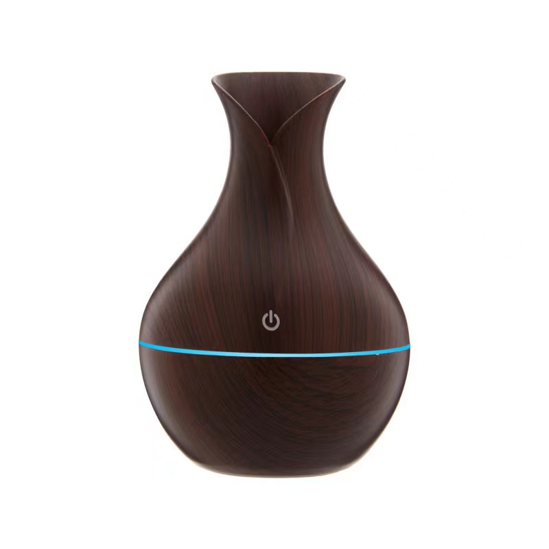加湿器喷雾静音usb花瓶加湿器香薰机迷你木纹圆形加湿器