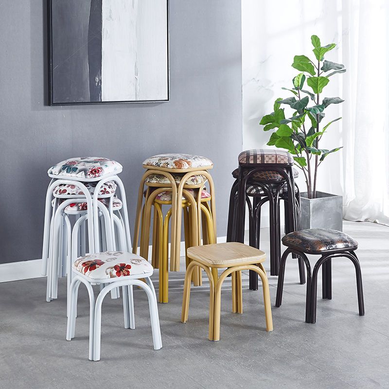 特价家用凳子椅子成人金属小圆凳时尚创意实木板凳加厚塑料餐桌凳详情4