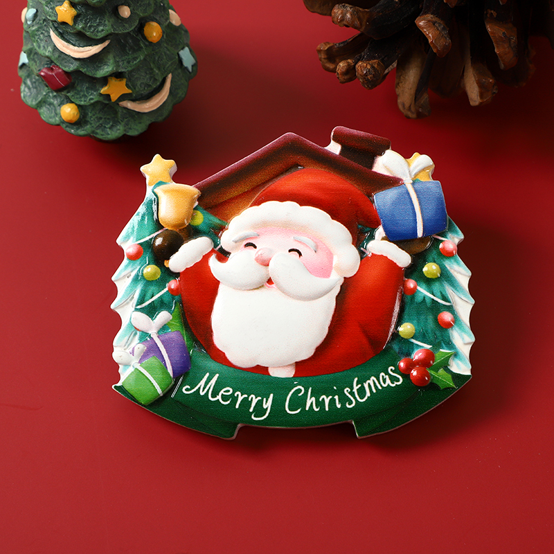 Source Factory custom-made cross-border best-selling Christmas resin fridge magnets, creative and cute reindeer snowman magnetic stickers details Picture