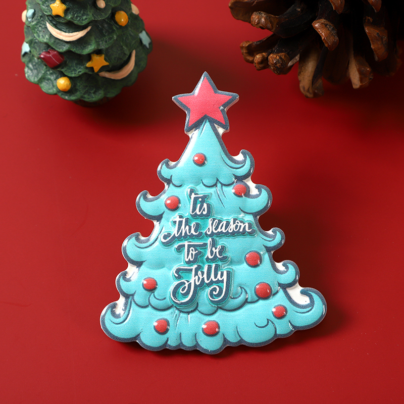 Source Factory custom-made cross-border best-selling Christmas resin fridge magnets, creative and cute reindeer snowman magnetic stickers Specification image